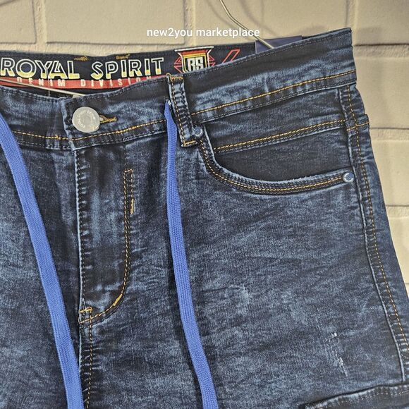 Men's Royal Spirit Denim Blue Jeans Size 34 shoestring waistband New - Picture 11 of 16